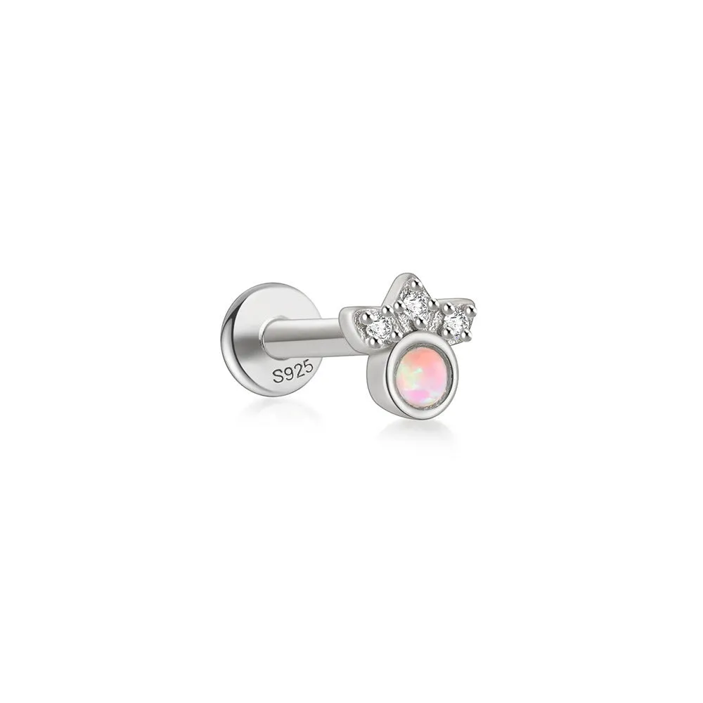 Little Paw Opal Labret Piercing Stud