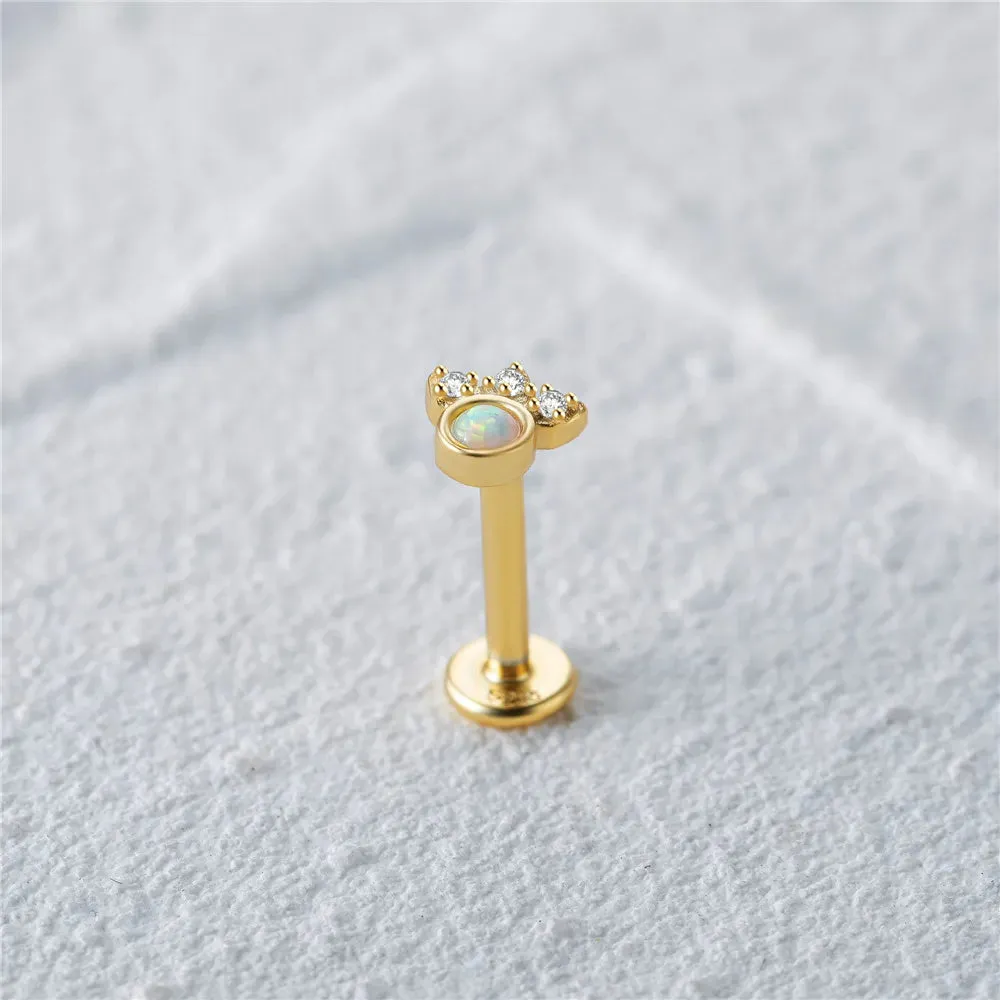 Little Paw Opal Labret Piercing Stud