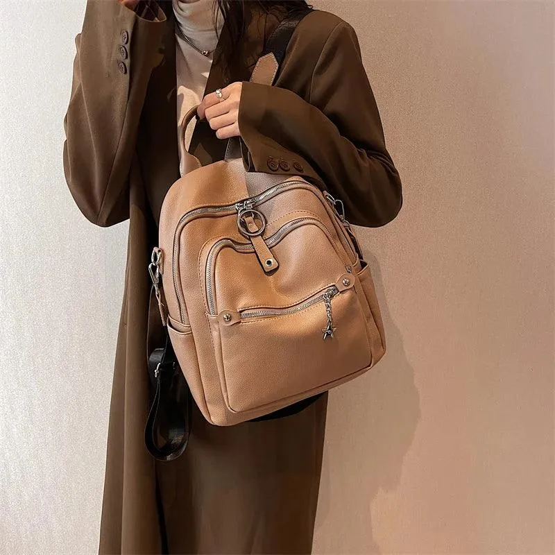 Luxury Soft Leather Cool Backpack RB551 - School Shoulder Bag