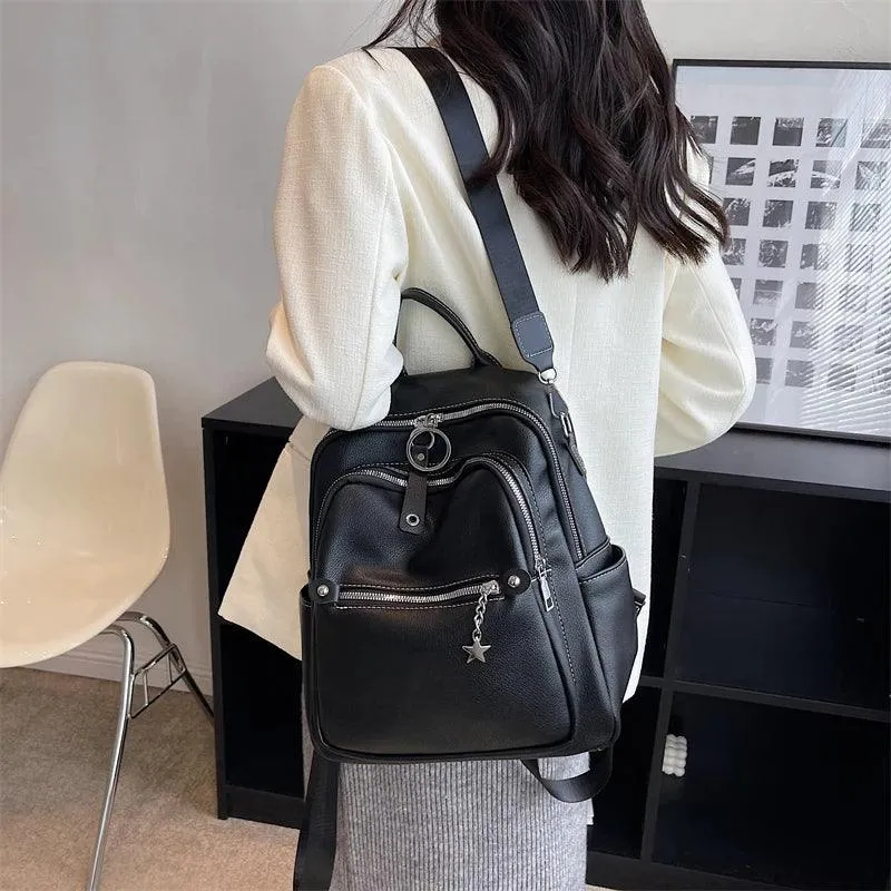 Luxury Soft Leather Cool Backpack RB551 - School Shoulder Bag