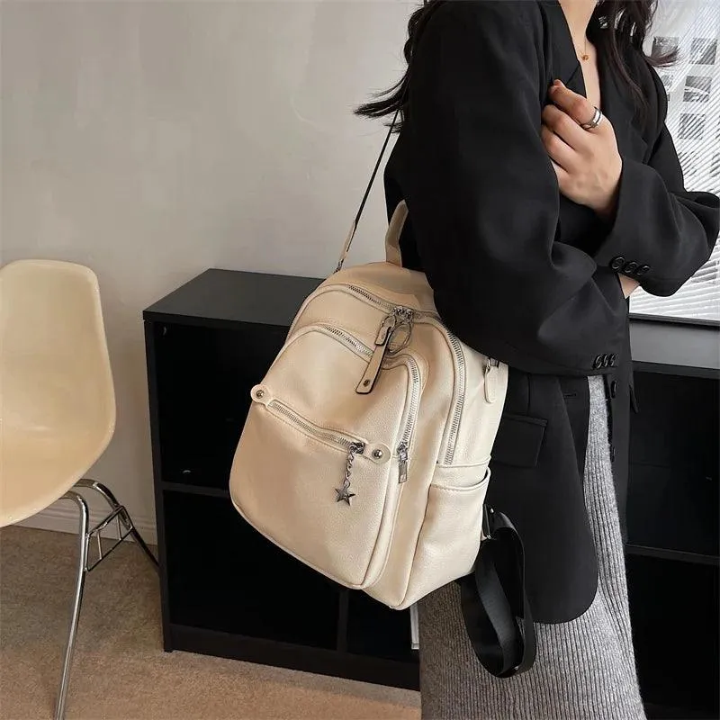 Luxury Soft Leather Cool Backpack RB551 - School Shoulder Bag