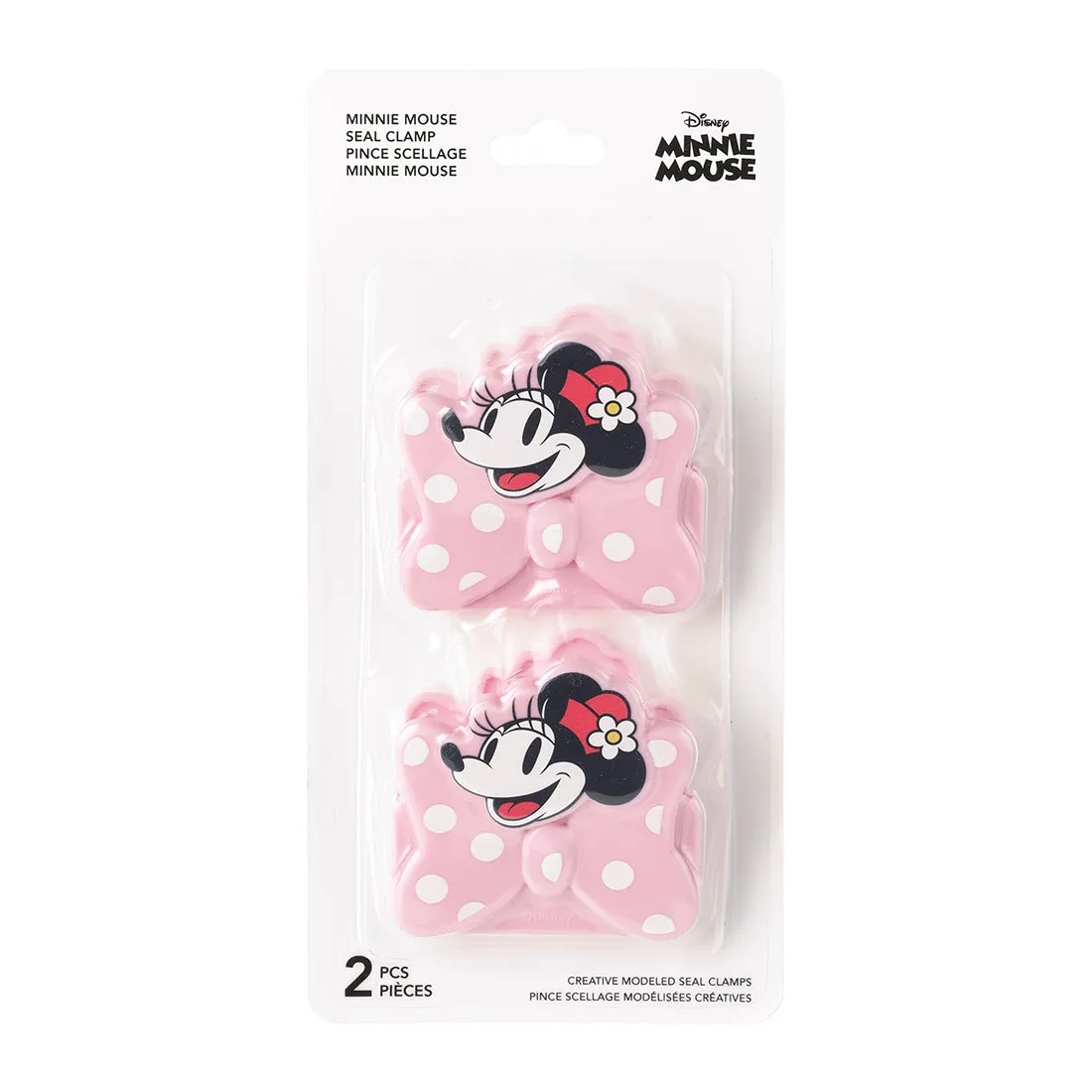 MINISO Mickey Mouse Collection Cartoon Shaped Seal Clamp 2pcs (Minnie Mouse)