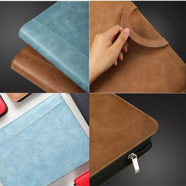 Multifunction Leather Notebook Briefcase with phone charger