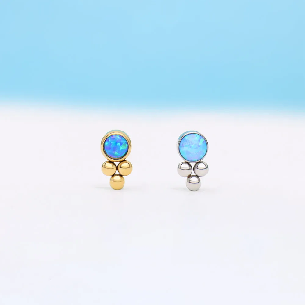 Ocean Blue Opal Stud