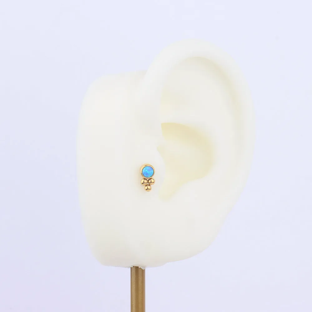 Ocean Blue Opal Stud