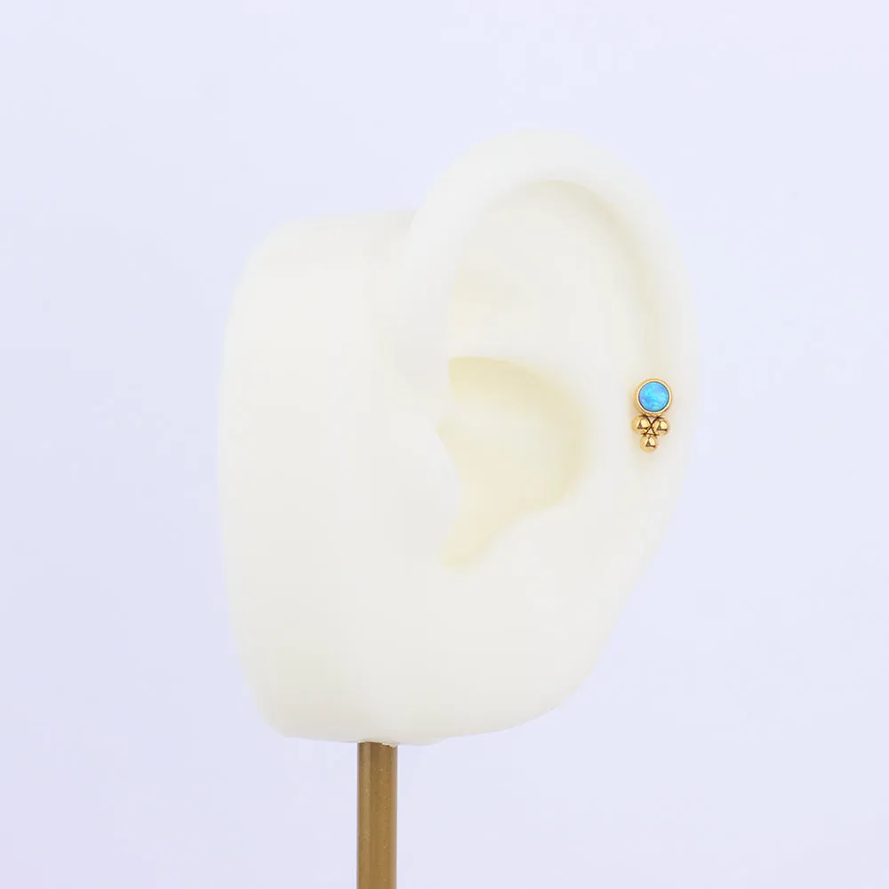 Ocean Blue Opal Stud