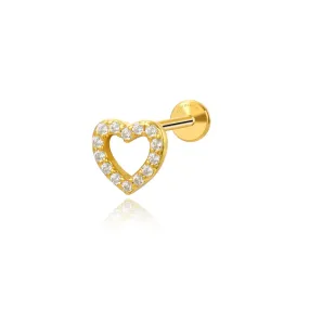 Pavé Heart Flat Back Piercing (16G)