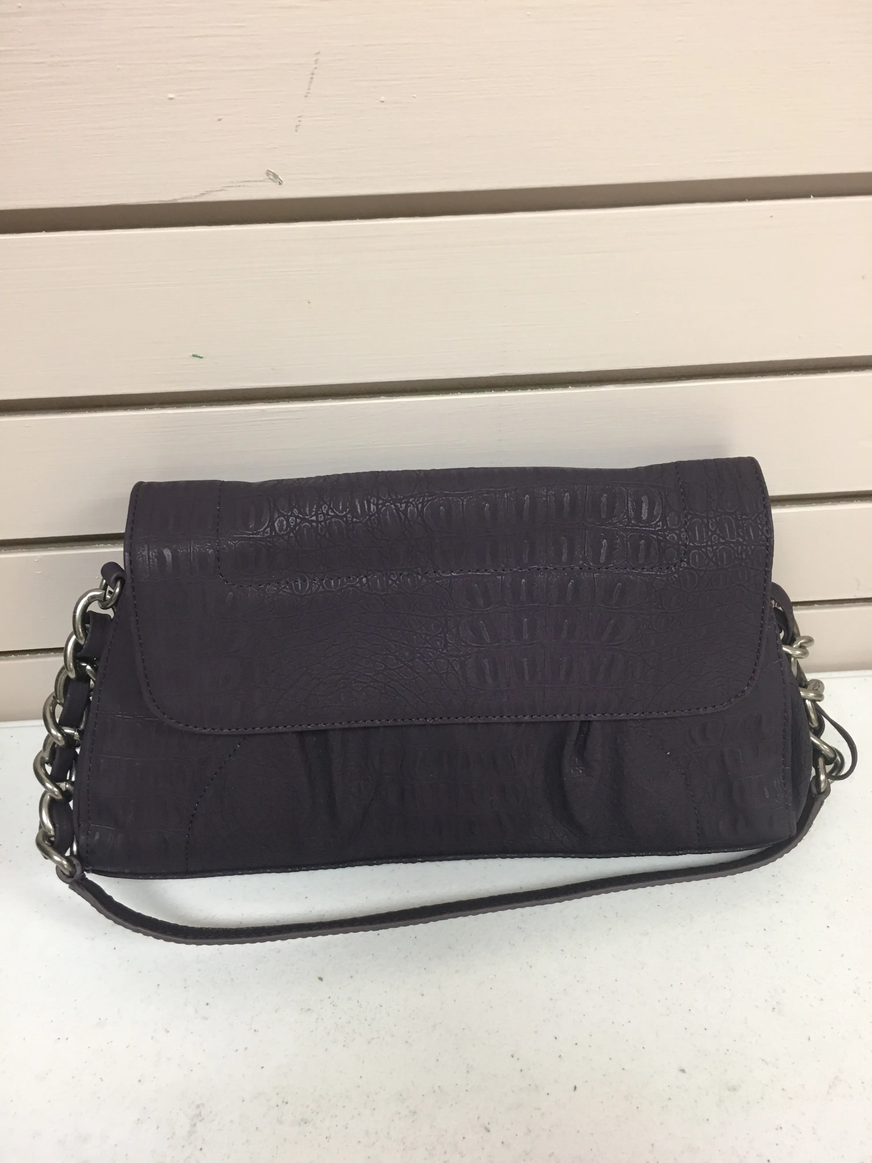 Plum Reptile Embossed Handbag