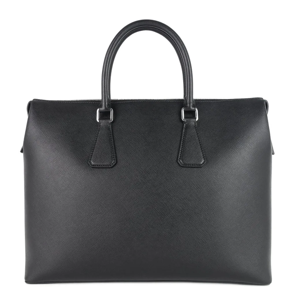 Prada Black Saffiano Leather Briefcase Bag