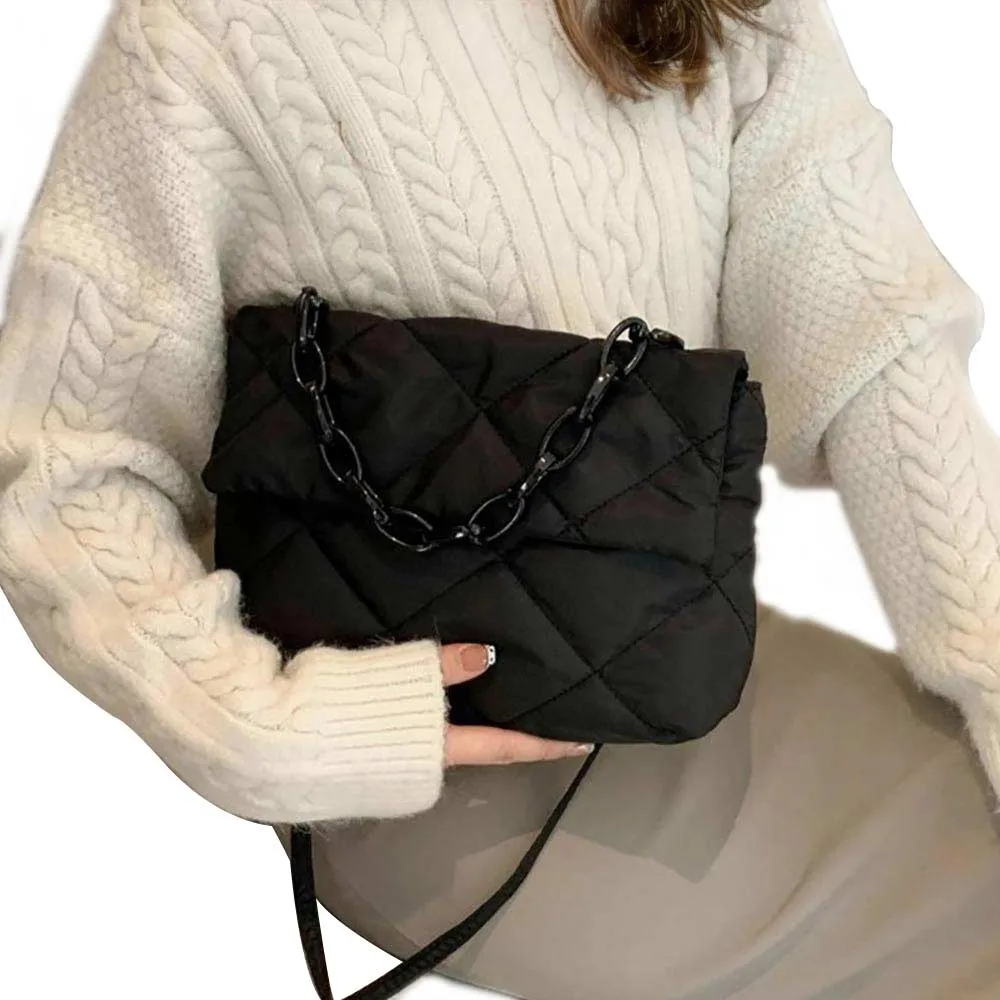 Quilted Padded Flap Shoulder Bag Crossbody Bag