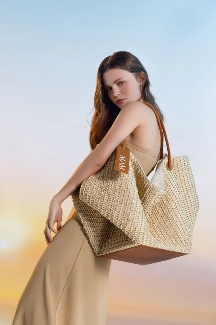 Raffia shoulder bag