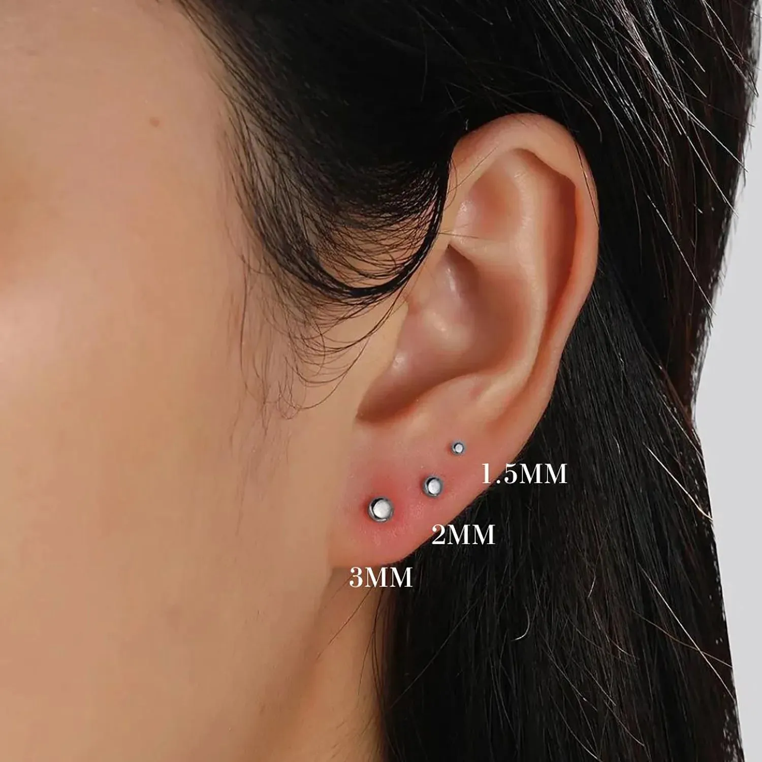 Round Disc Flat Back Piercing Stud (18G)