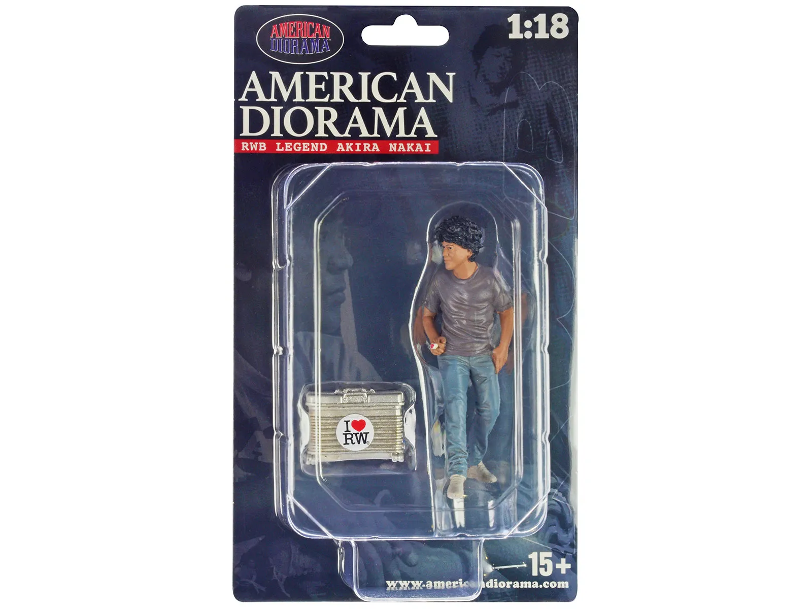 RWB Legend Akira Nakai Nakai-San Figure 2 with Briefcase for 1/18 Scale Models by American Diorama