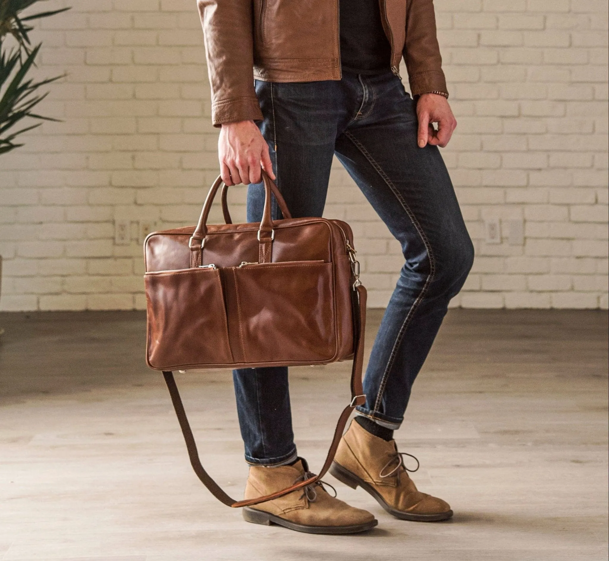 Slim Leather Briefcase 17