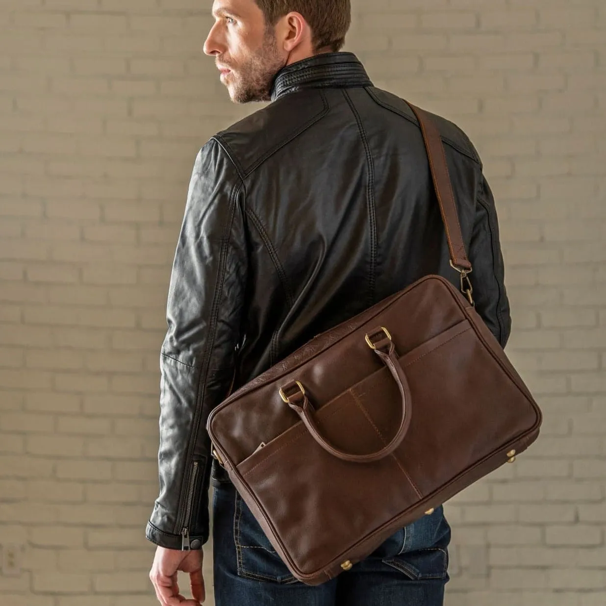 Slim Leather Briefcase 17