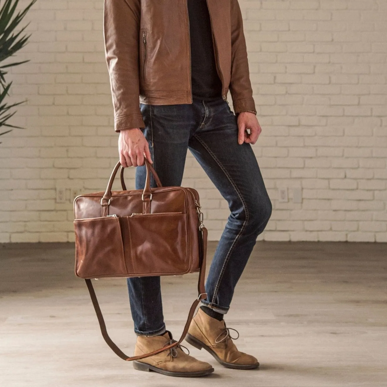 Slim Leather Briefcase 17