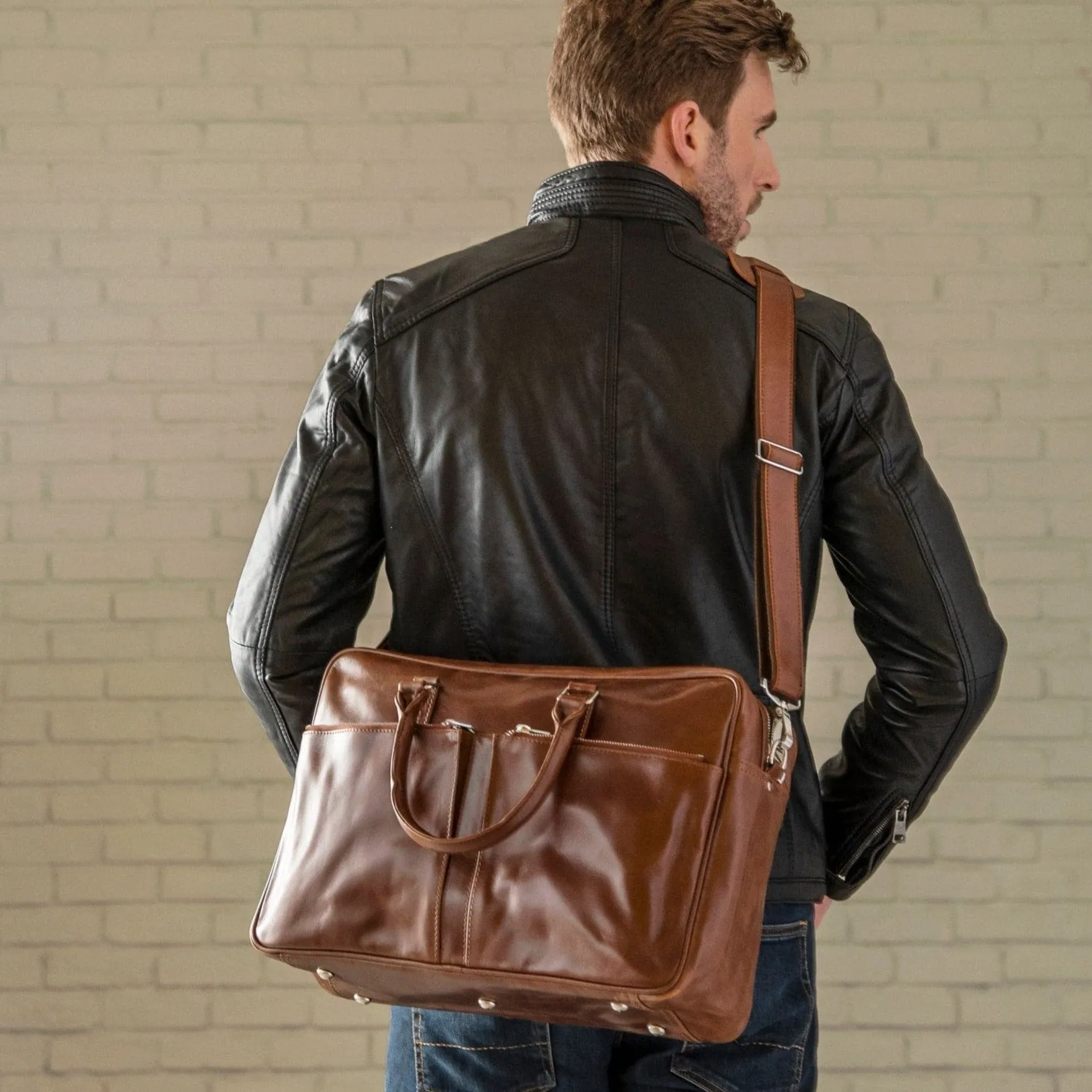 Slim Leather Briefcase 17