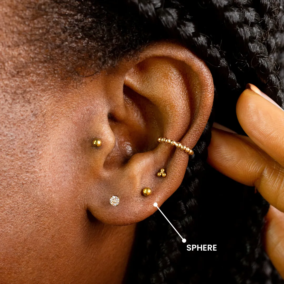 Smooth Sphere Flat Back Sleeper Earrings