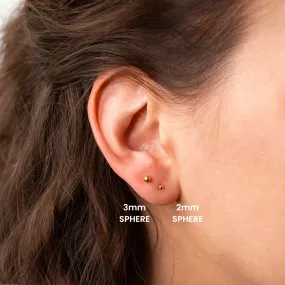 Smooth Sphere Flat Back Sleeper Earrings