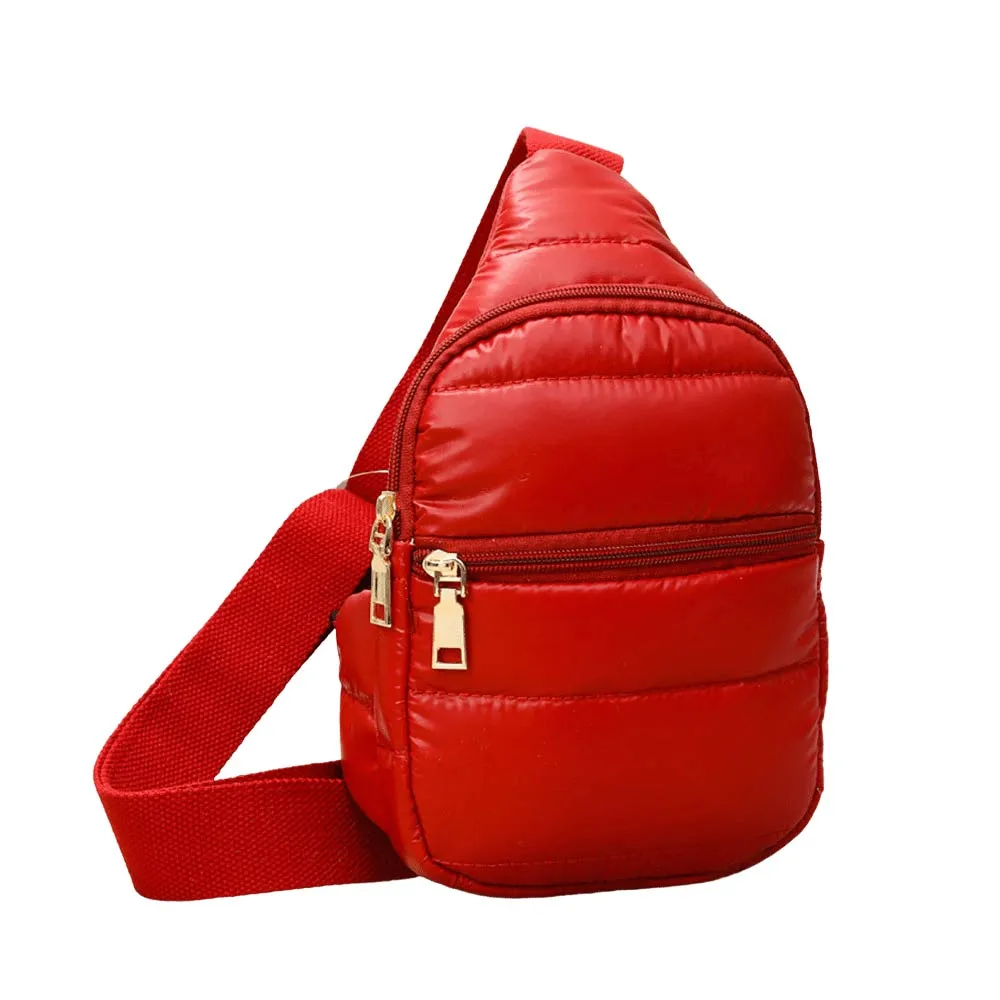 Solid Puffer Mini Sling Bag