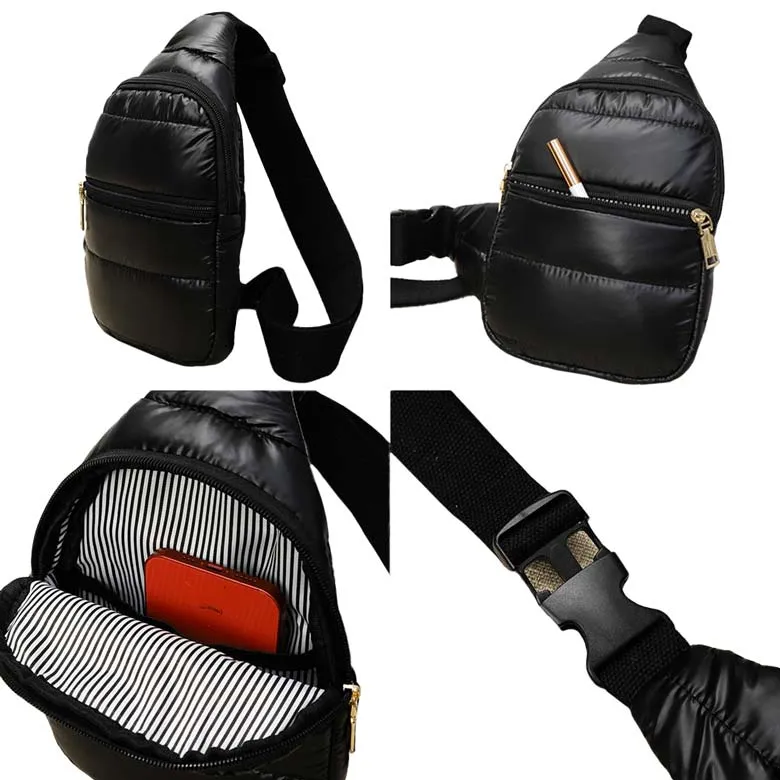 Solid Puffer Mini Sling Bag