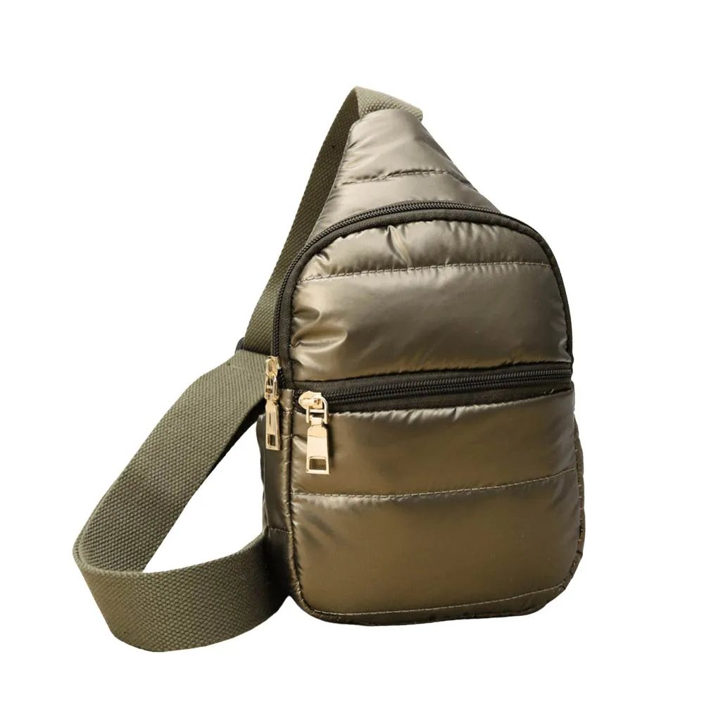 Solid Puffer Mini Sling Bag