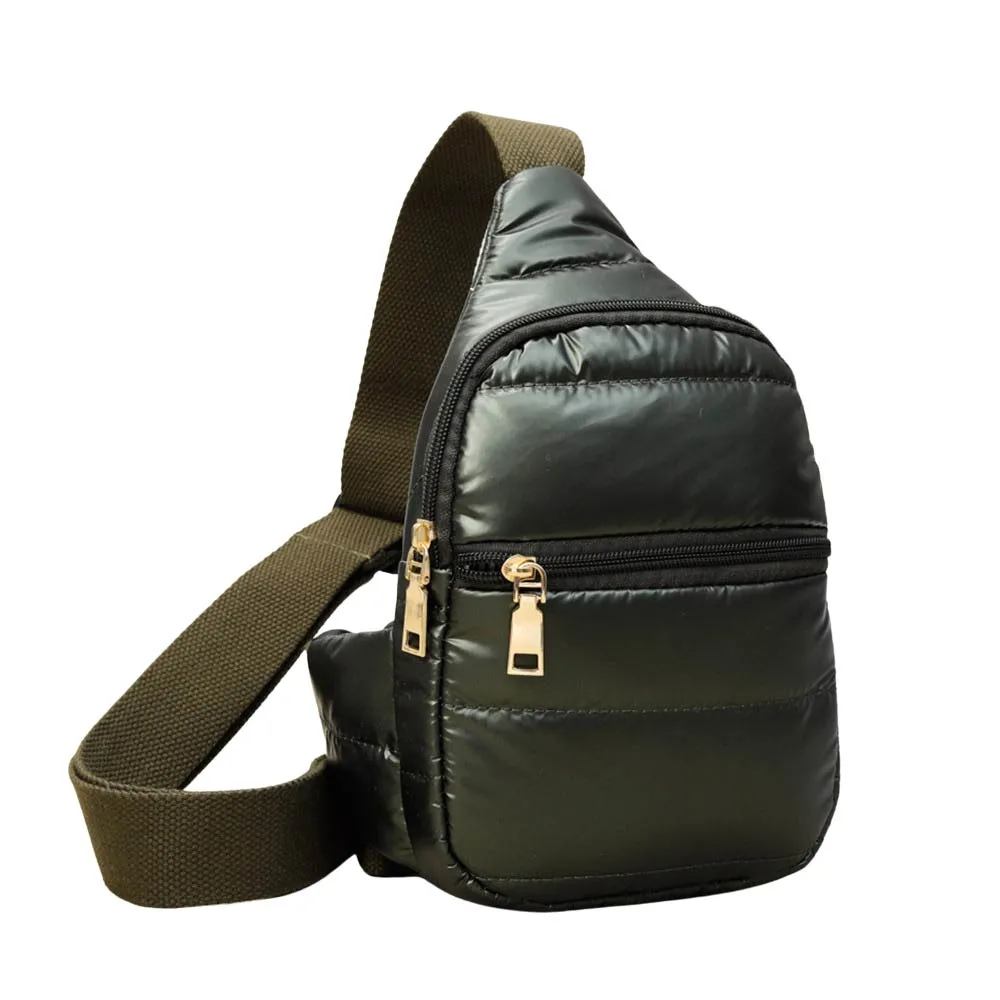 Solid Puffer Mini Sling Bag