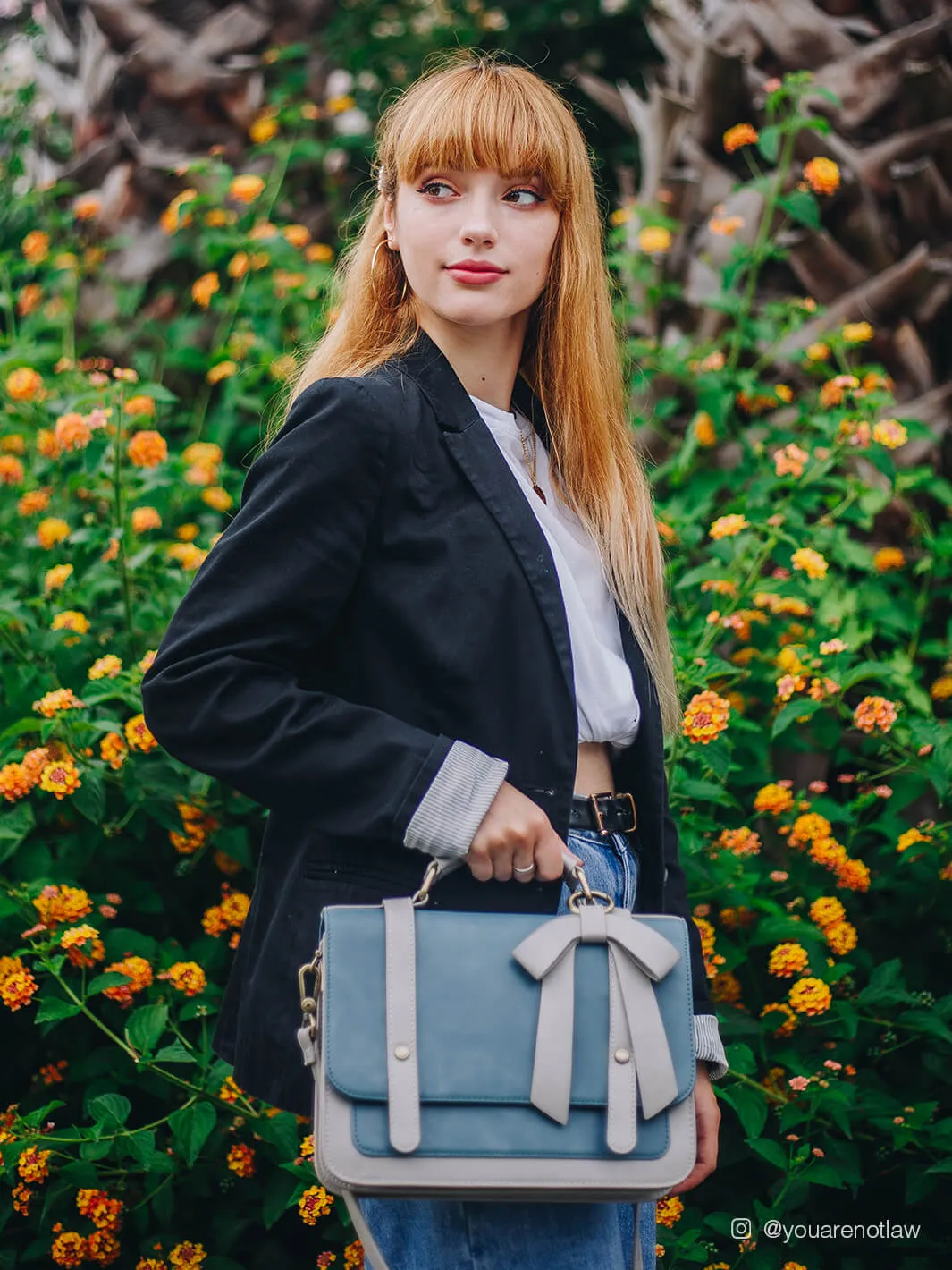 Summer Garden Romance- Bow Small Briefcase