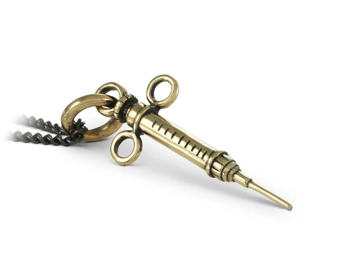 Syringe Necklace - Bronze