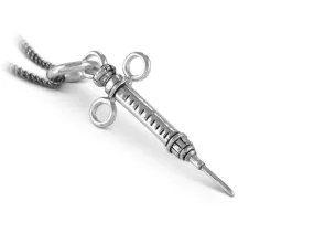 Syringe Necklace - Silver