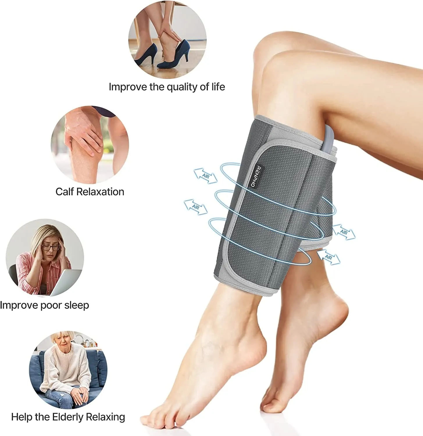 Thigh Leg Massager with Adjustable Leg Wraps