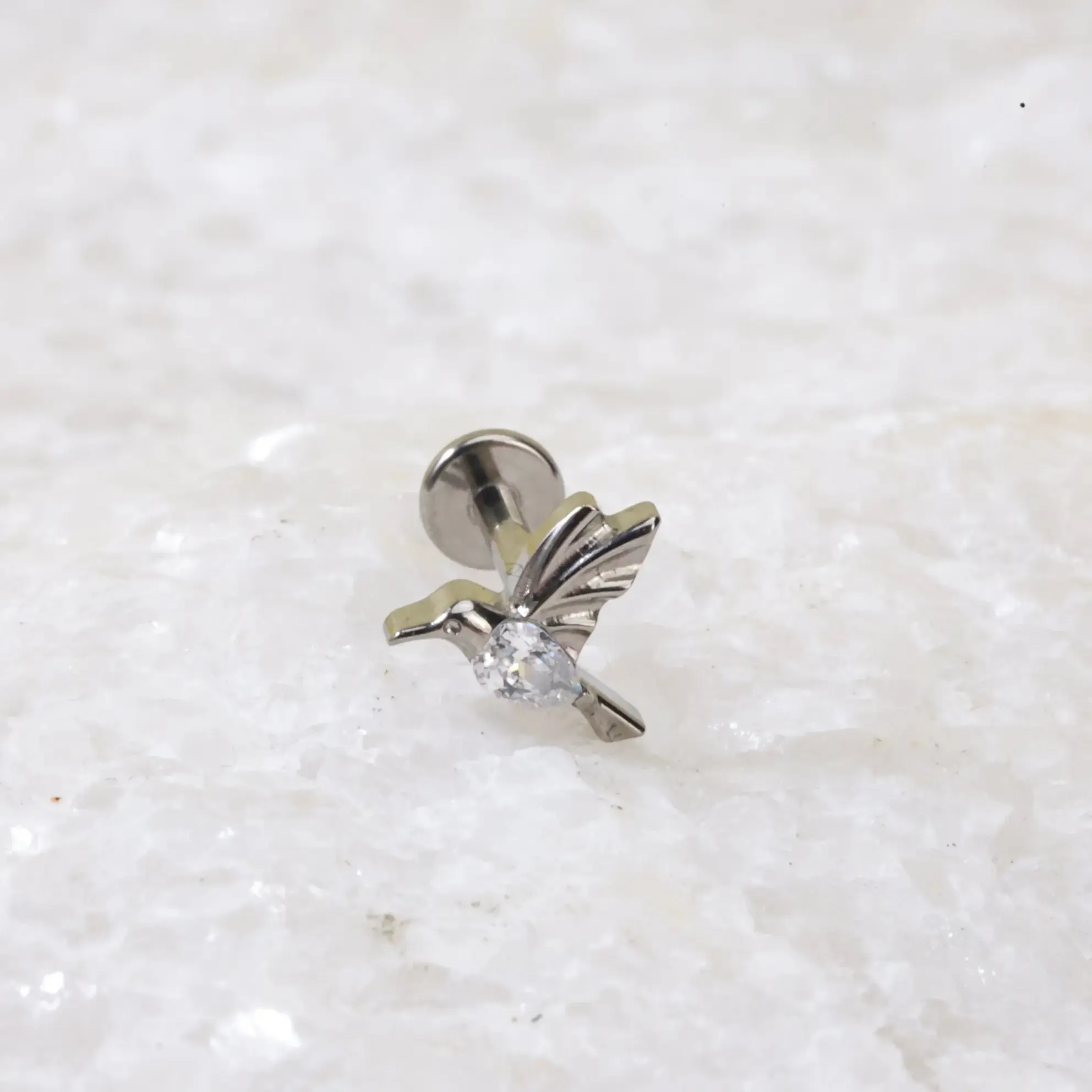 Titanium Hummingbird Piercing Stud