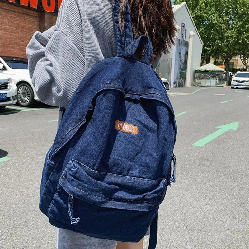 Vintage Canvas College Cool Backpack Laptop Denim School Bag GZ247