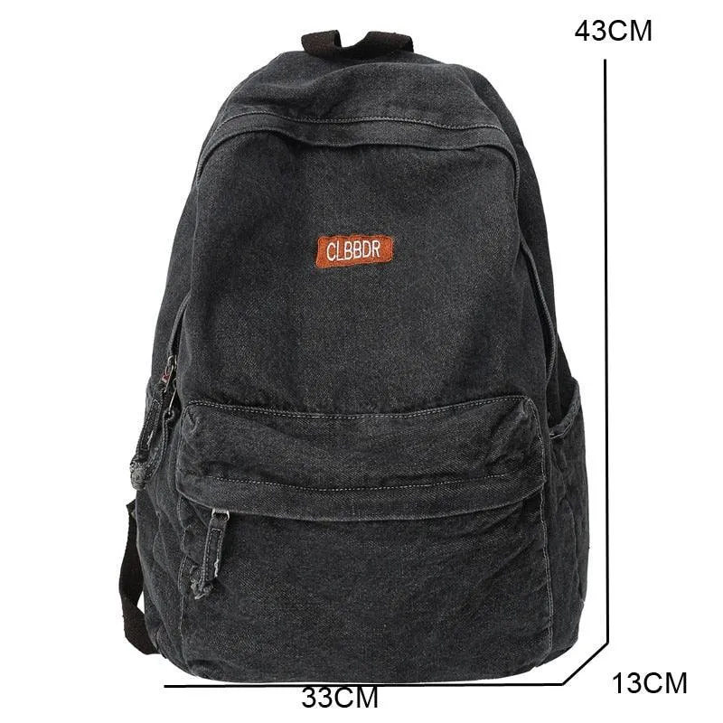 Vintage Canvas College Cool Backpack Laptop Denim School Bag GZ247