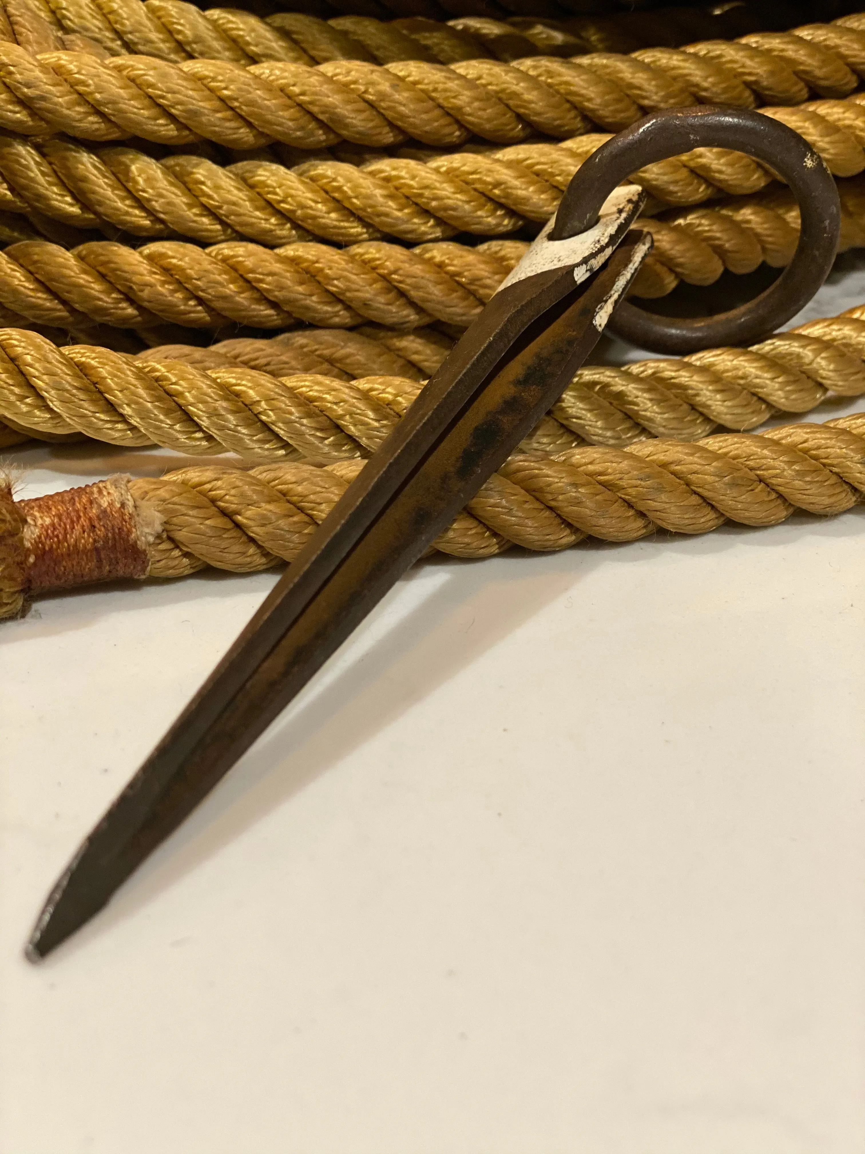 Vintage Military Climbing Piton - Eye Ring Angled Shank