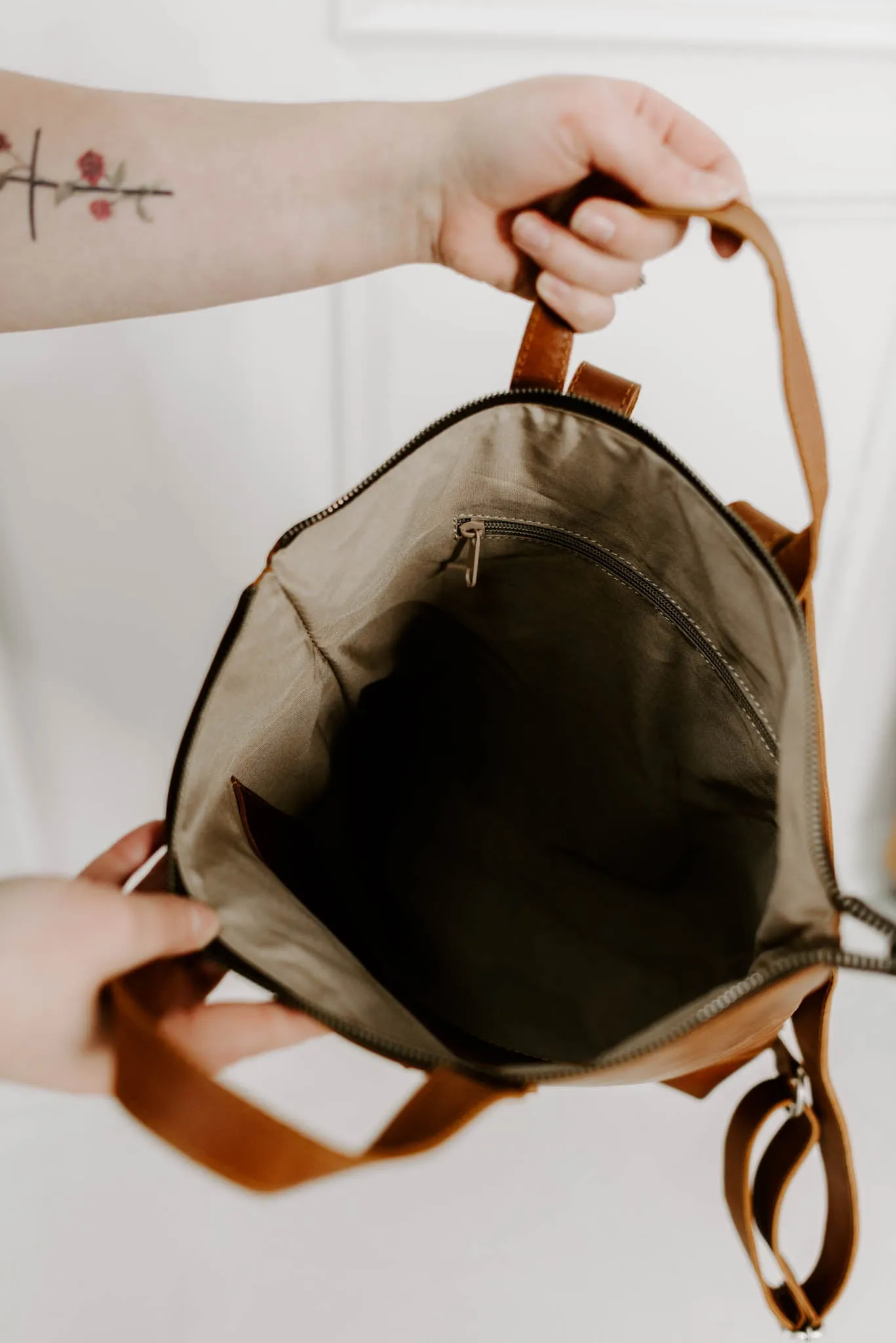 Zelaki Leather Co. Zena Backpack in Rust