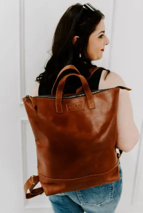 Zelaki Leather Co. Zena Backpack in Rust