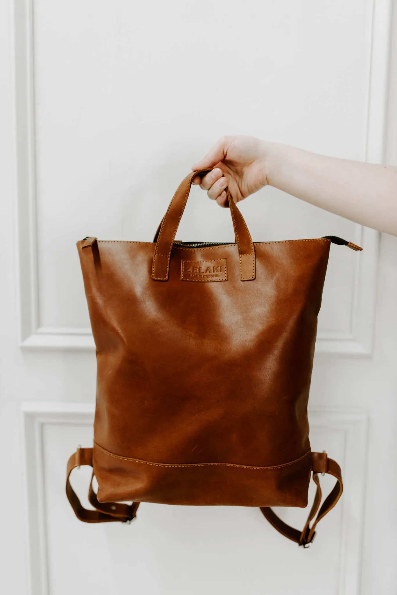 Zelaki Leather Co. Zena Backpack in Rust