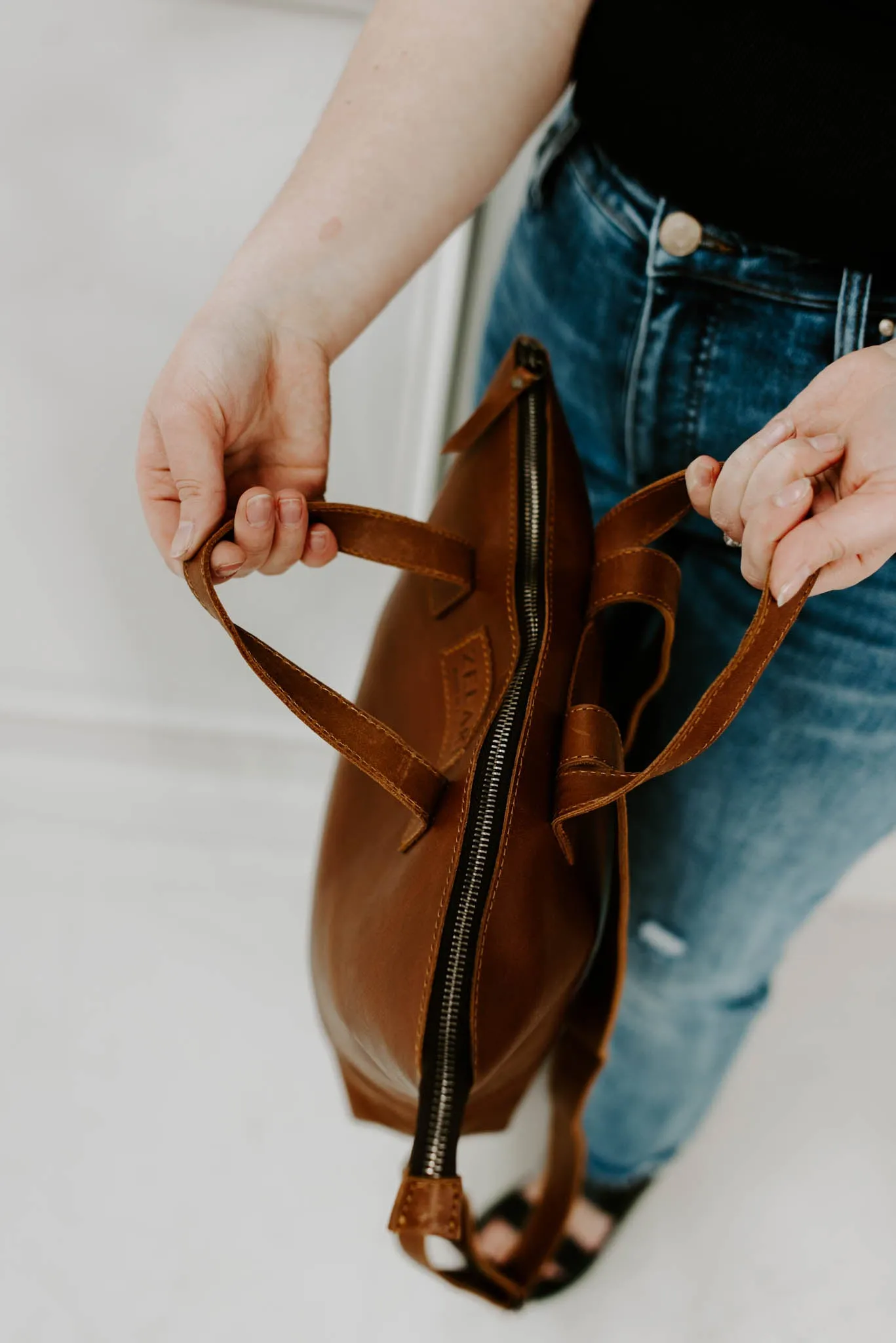 Zelaki Leather Co. Zena Backpack in Rust